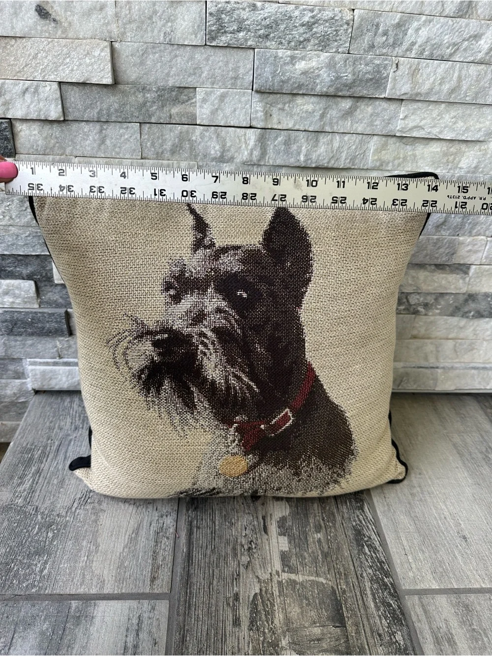 Schnauzer Needlepoint Decorative Pillow
